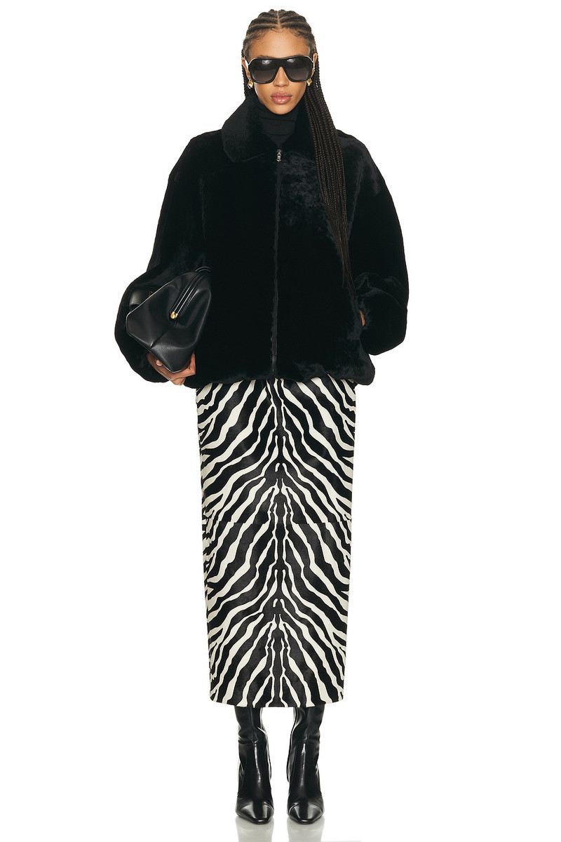 NOUR HAMMOUR Plush Bomber Jacket outlook