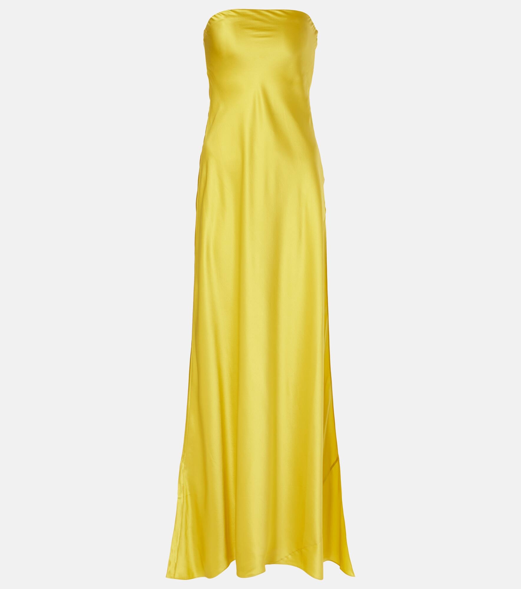 Filo strapless silk satin gown - 1