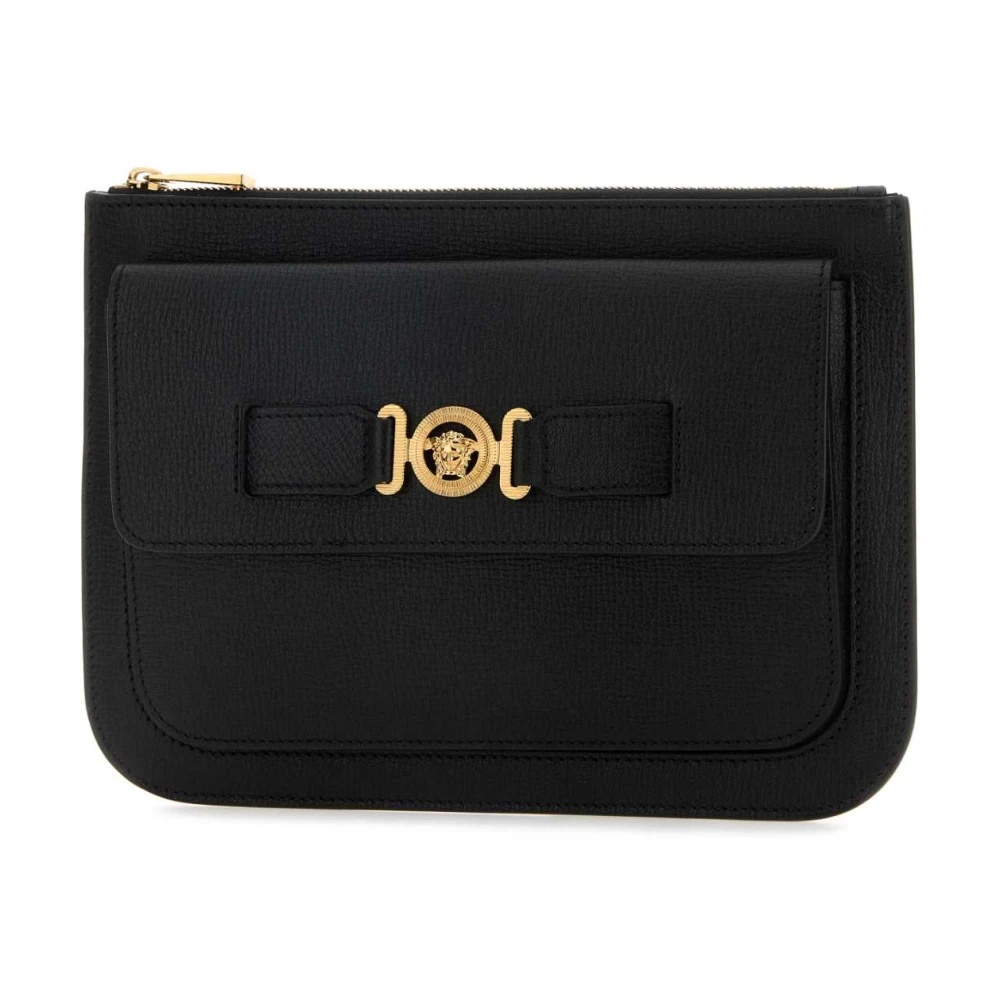 STYLISH BLACK LEATHER CLUTCH - 2
