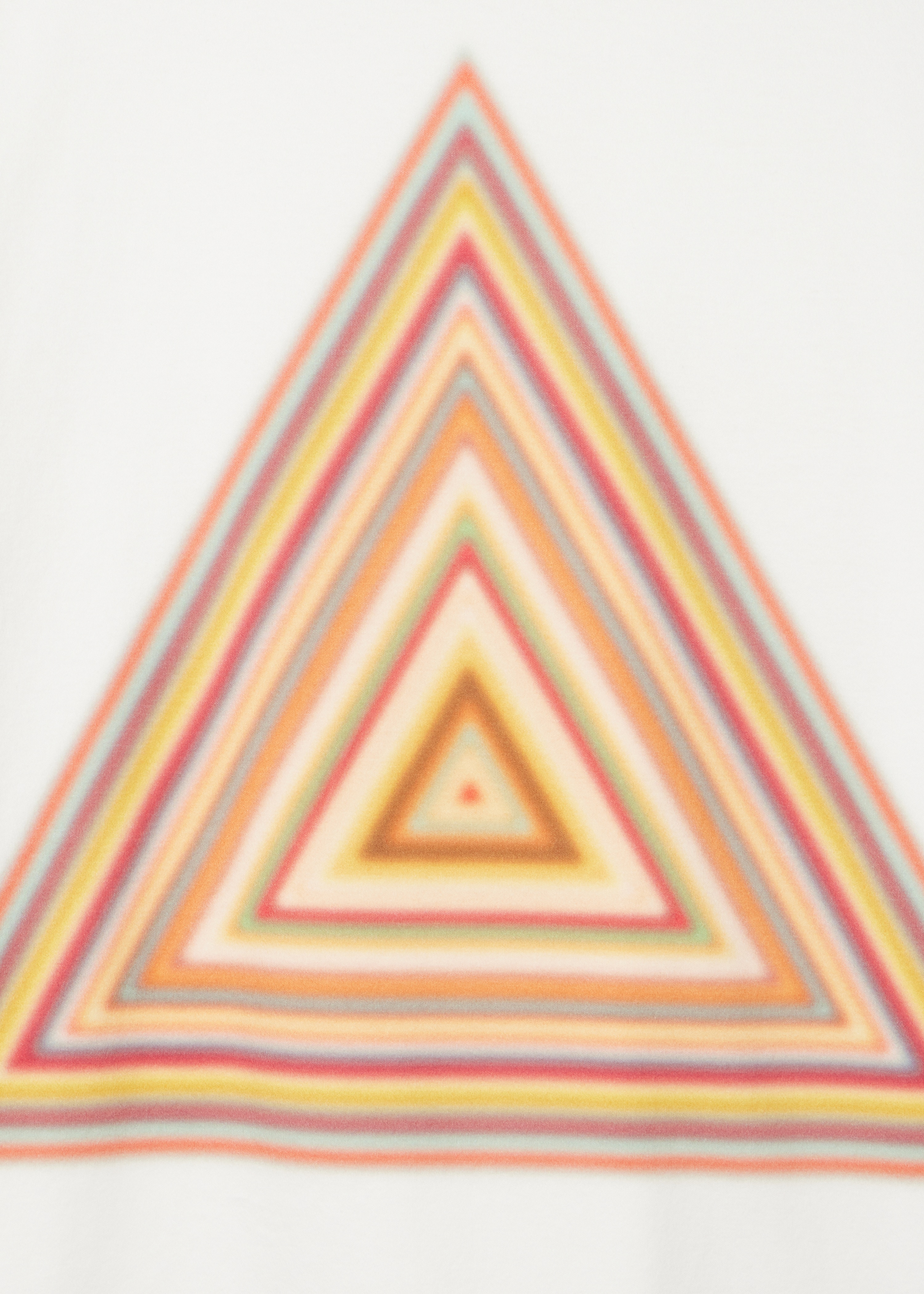 White 'Signature Stripe Triangle' Print T-Shirt - 2
