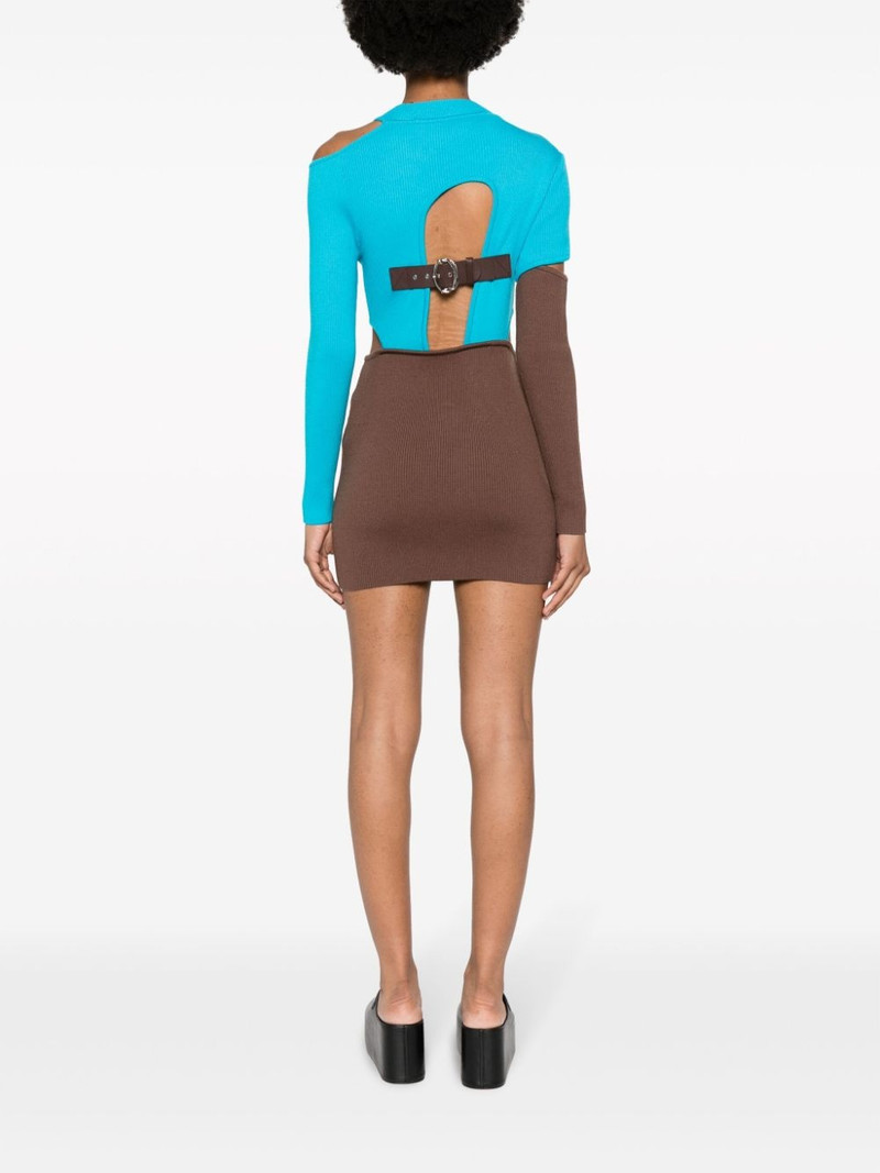 cut-out two-tone dress 4