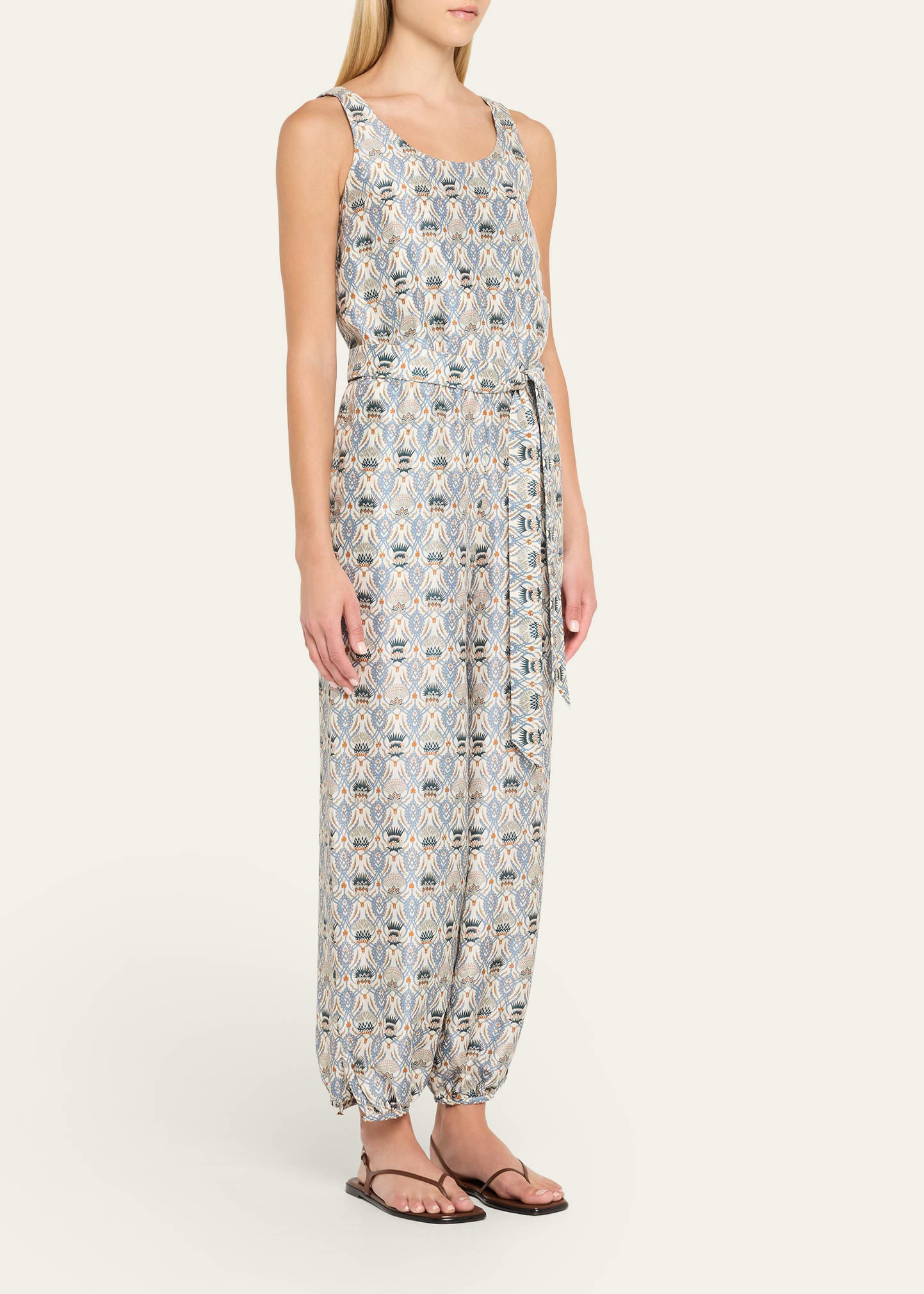 Nadia Belted Wide-Leg Cuffed Romper - 4