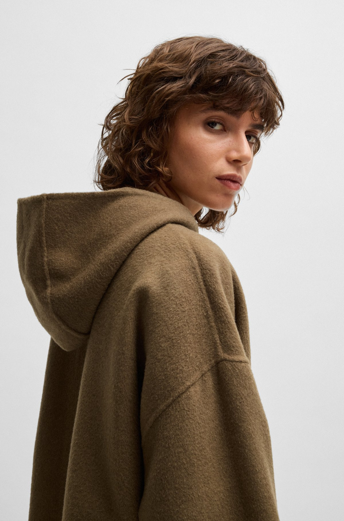 HOODED COAT IN DOUBLE-FACED WOOL - 6