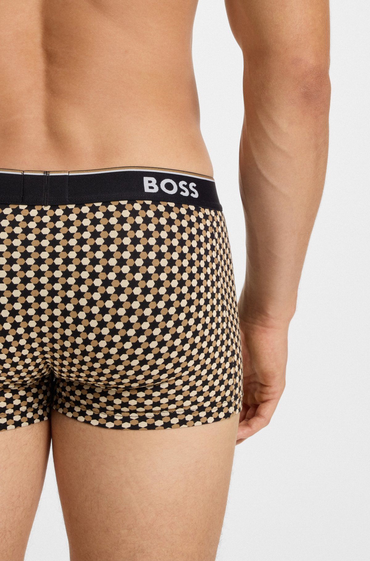 THREE-PACK OF STRETCH-COTTON TRUNKS WITH LOGO WAISTBAND - 5