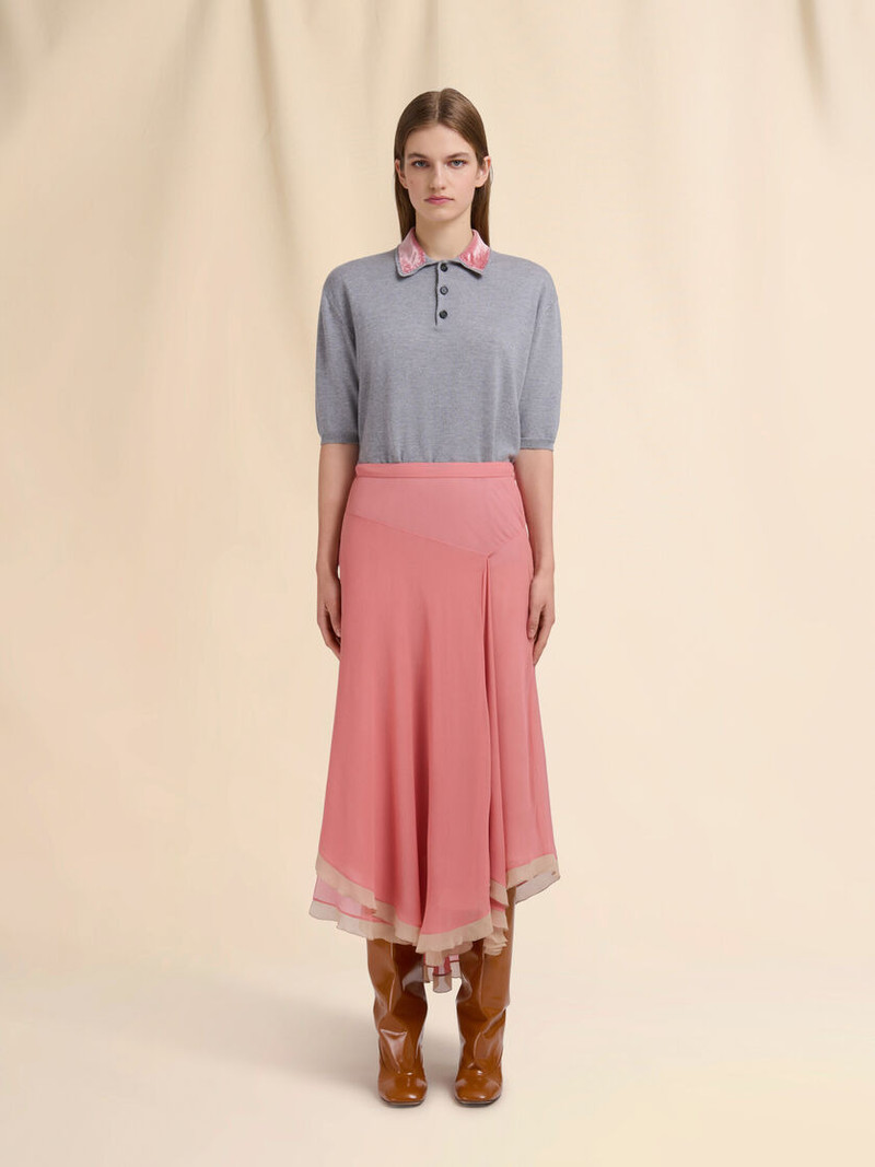 Marni PINK CREPONNE PEPLUM SKIRT outlook