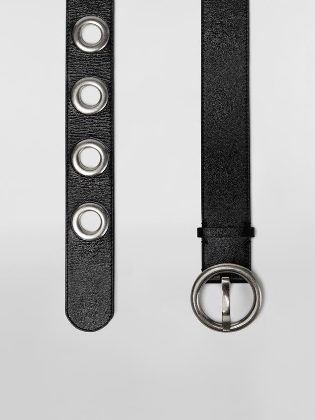 CALFSKIN BELT WITH METAL EYELETS - 4