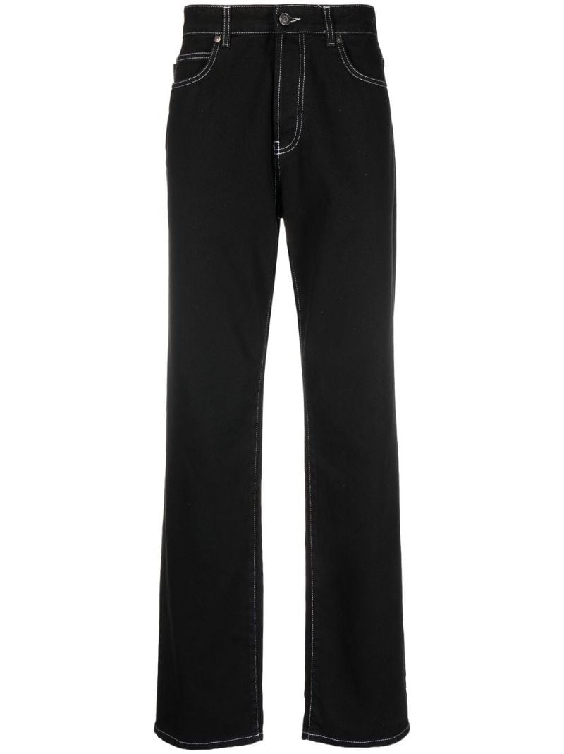 contrast stitching jeans - 1
