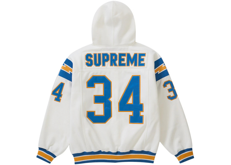 Supreme Supreme Football Zip Up Hooded Sweatshirt White outlook