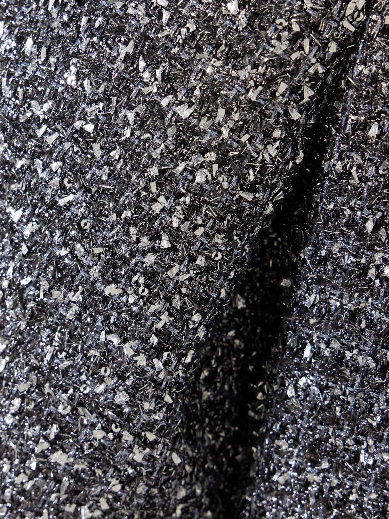 Sequin-embellished metallic tweed jacket Silver - 5
