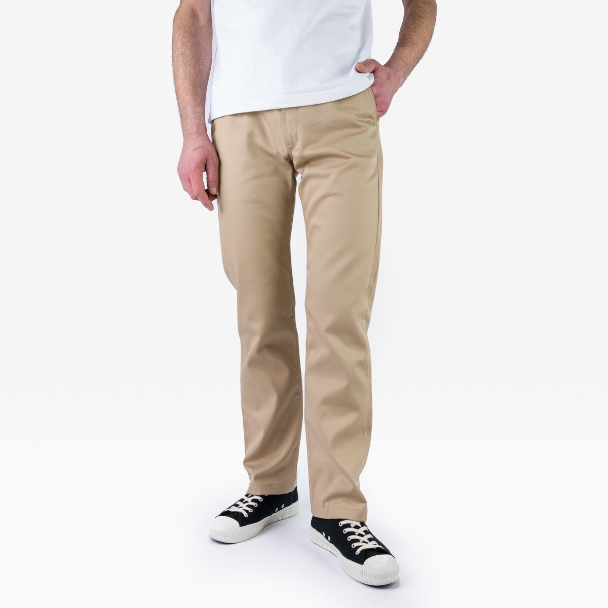 IH-717-KHA 9oz Mercerised Selvedge Cotton Chinos - Khaki - 2