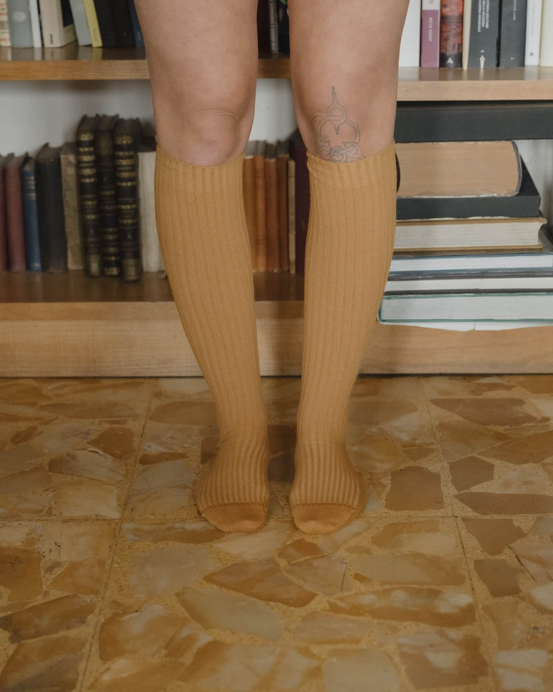 Rib Knee Socks - Organic Cotton Rib 1