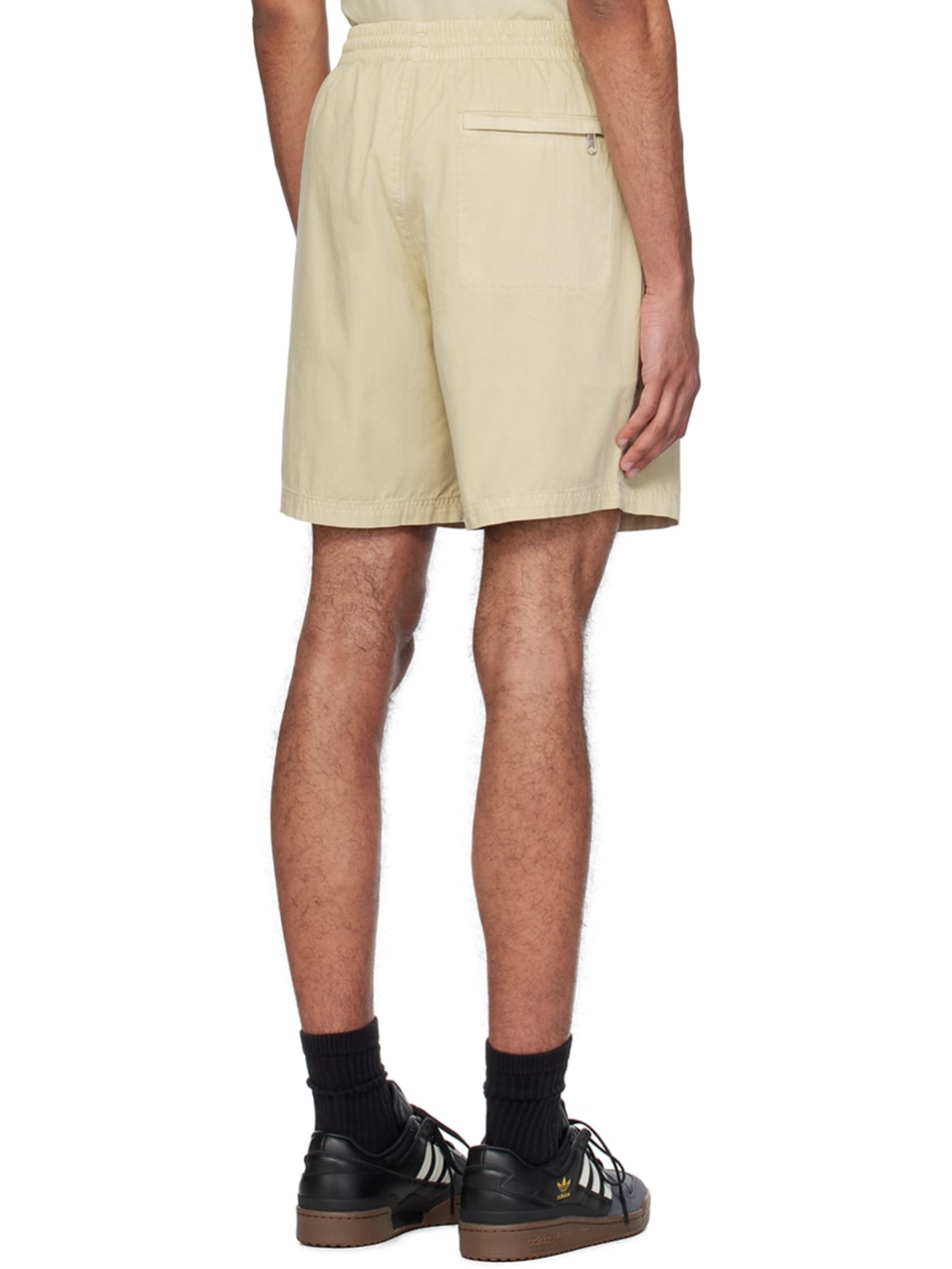 Beige Embroidered Shorts - 3