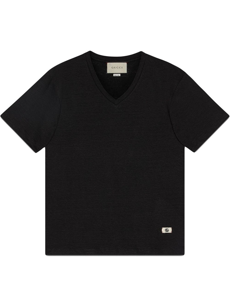 Double G motif V-neck T-shirt - 1