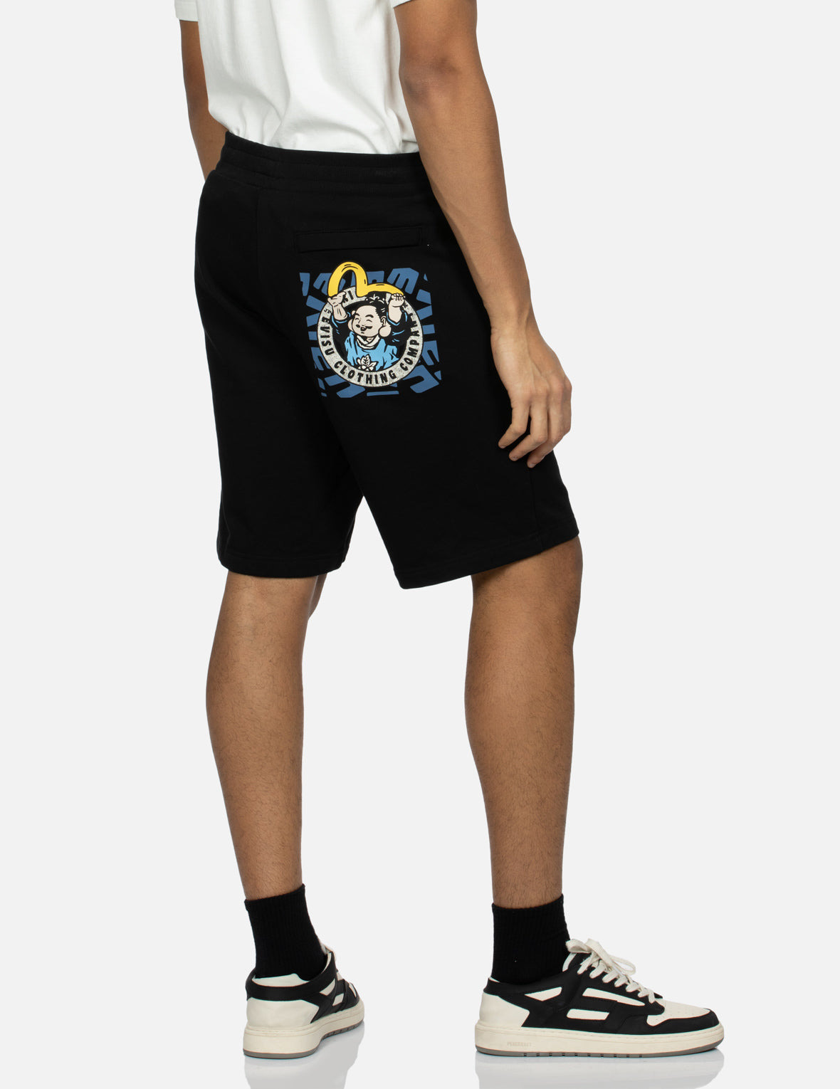 PLAYFUL GODHEAD PRINT REGULAR FIT SWEAT SHORTS - 6