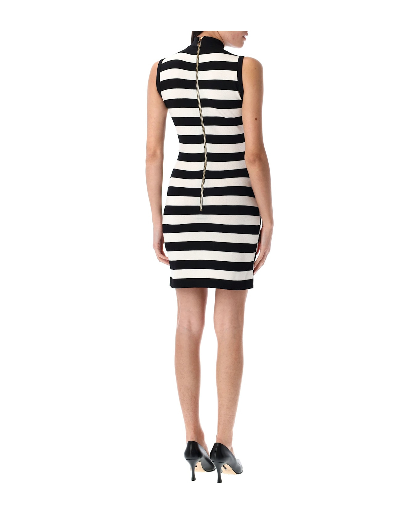 Asymmetric Stripes Mini Dress - 2