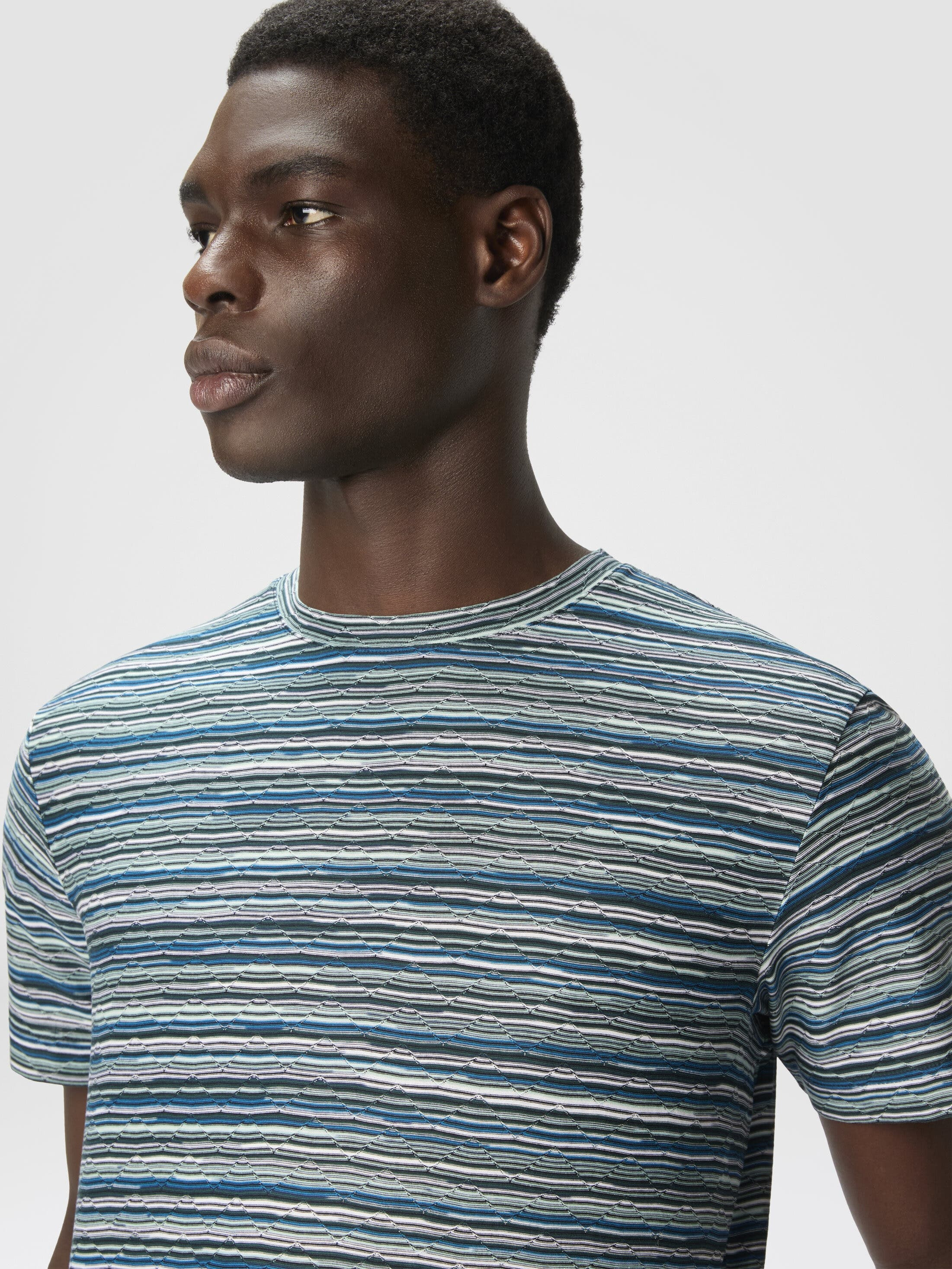Missoni T-shirt With Flame And Zigzag Pattern in Blue & Green at Nordstrom - 4