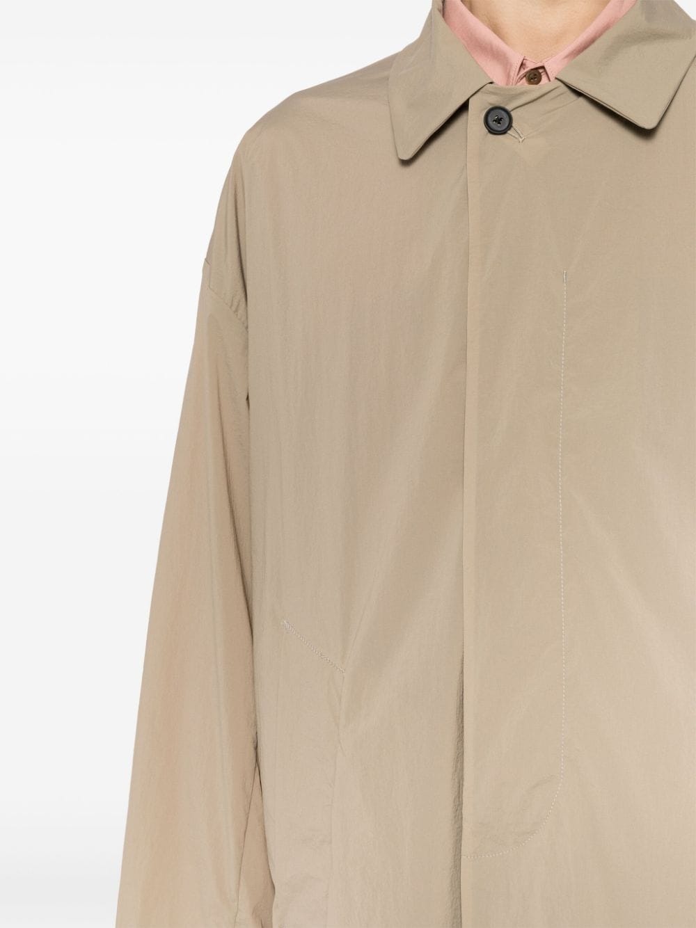 button-up trench coat - 5