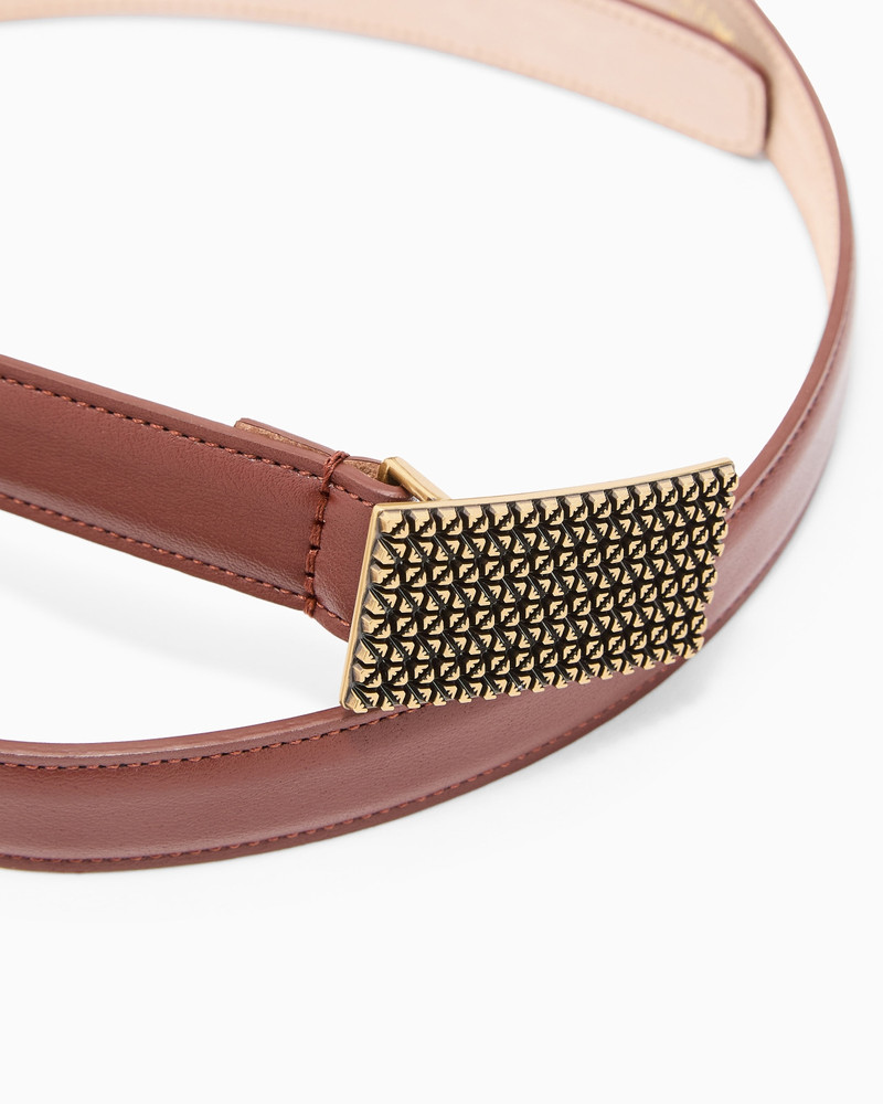 EMPORIO ARMANI SMOOTH LEATHER BELT WITH 3D PATTERNED PLATE outlook