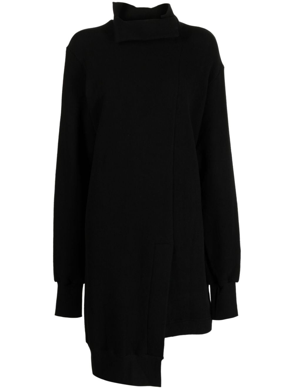 asymmetric long-sleeve minidress - 1