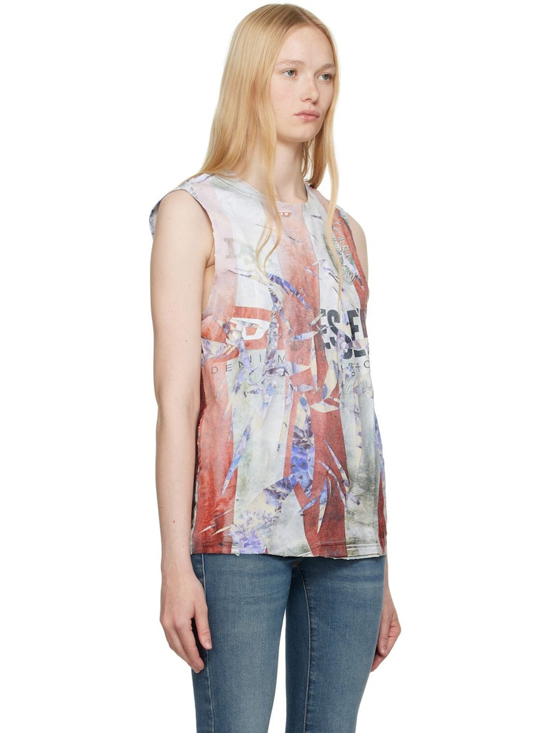Red & White T-Per-Stripe Tank Top 2