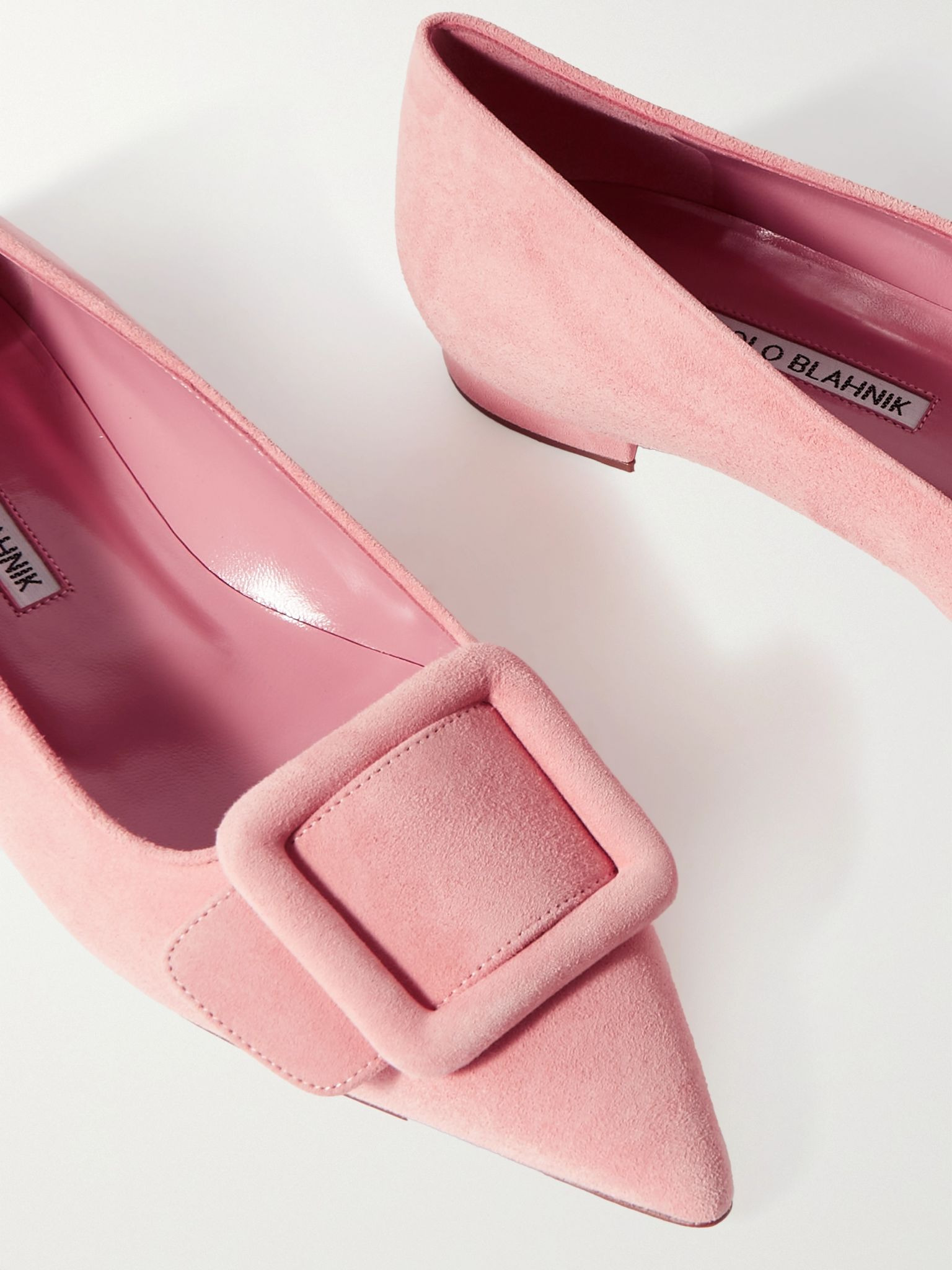 Maysale suede point-toe flats Pink - 4