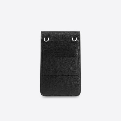 BALENCIAGA Cash Phone And Card Holder in Black/white outlook