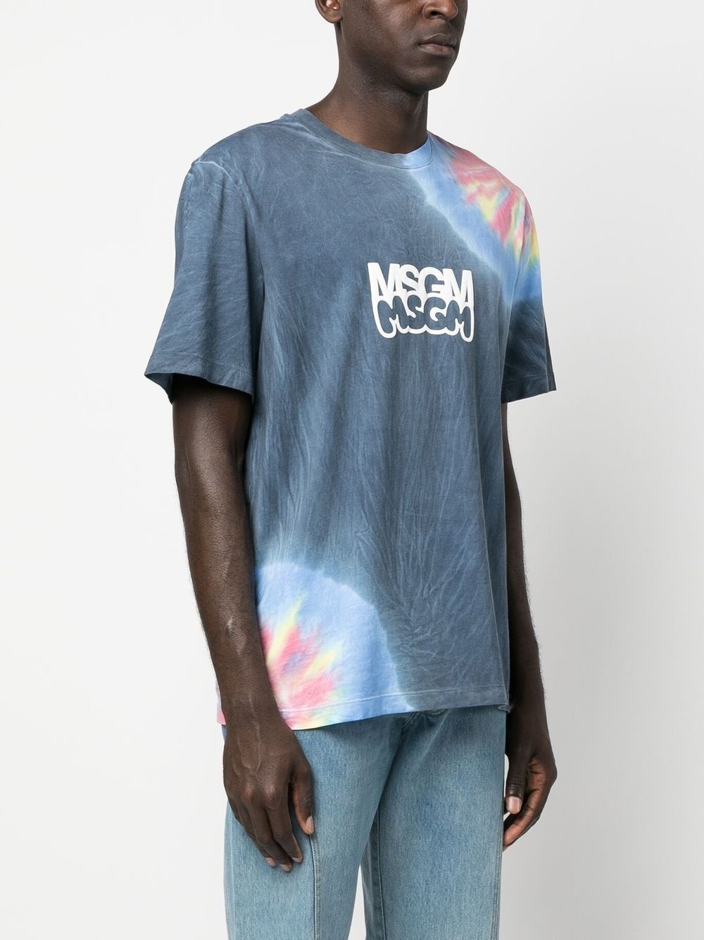 logo-print tie-dye T-shirt - 4