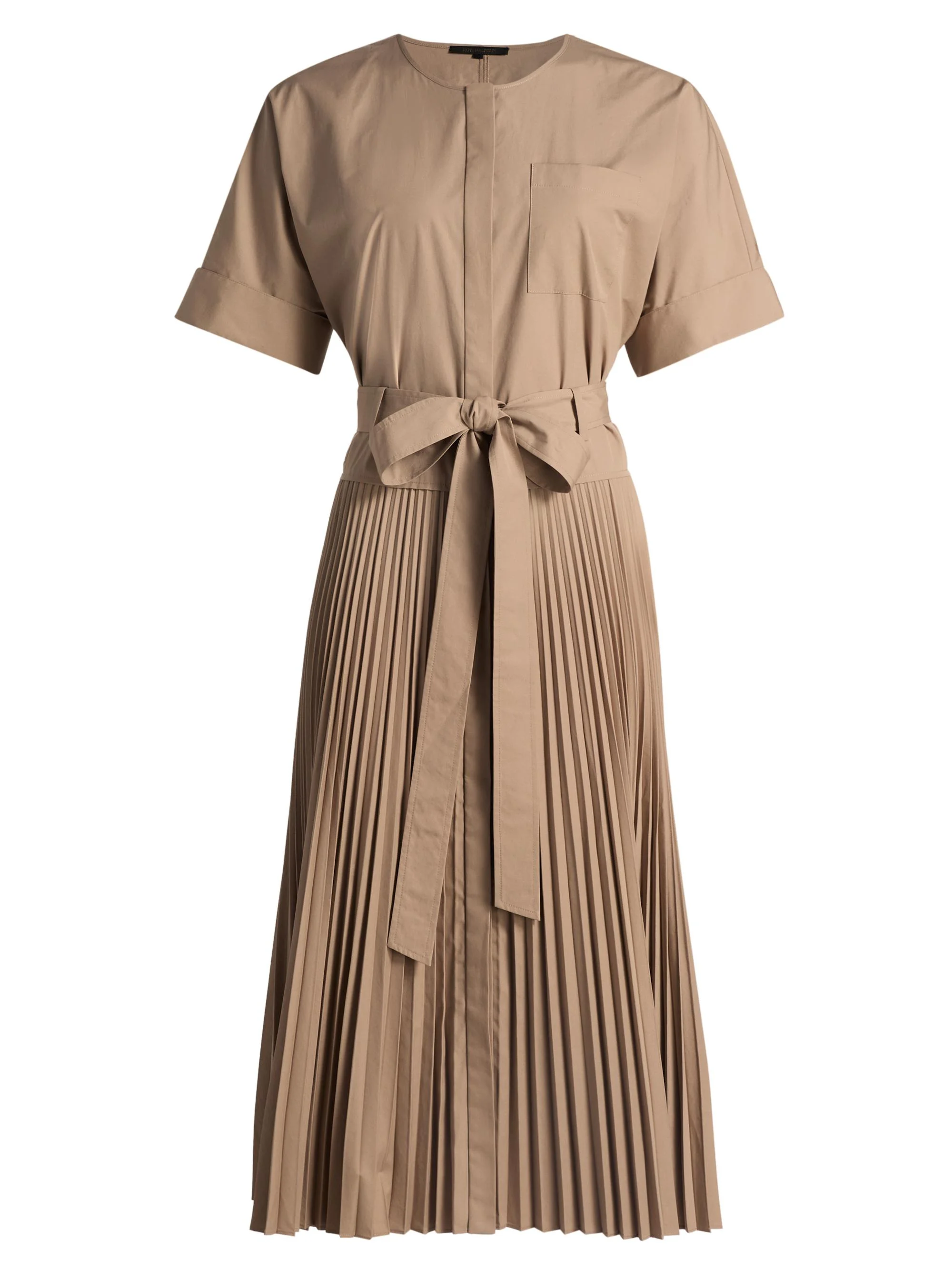 Women's Loretta Pleated Cotton-Blend Shirtdress - Khaki - 1