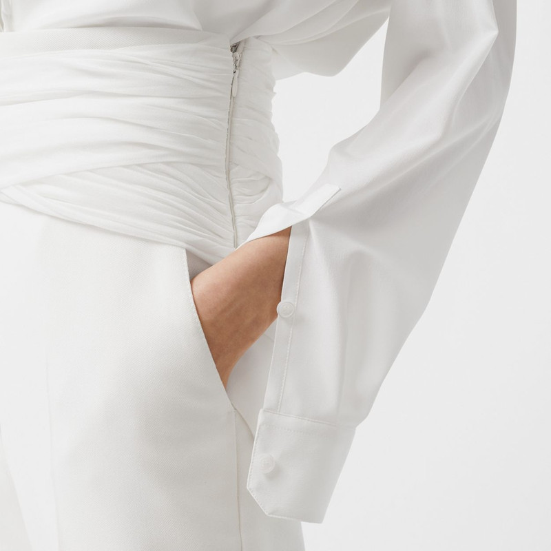 Sash Detail Technical Wool Tailored Trousers 6