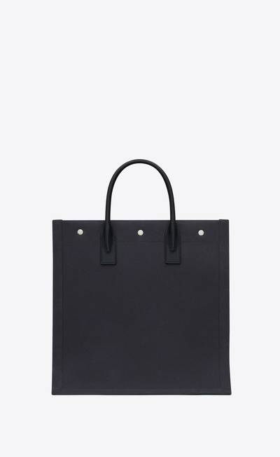 SAINT LAURENT rive gauche north/south tote bag in printed canvas and leather outlook