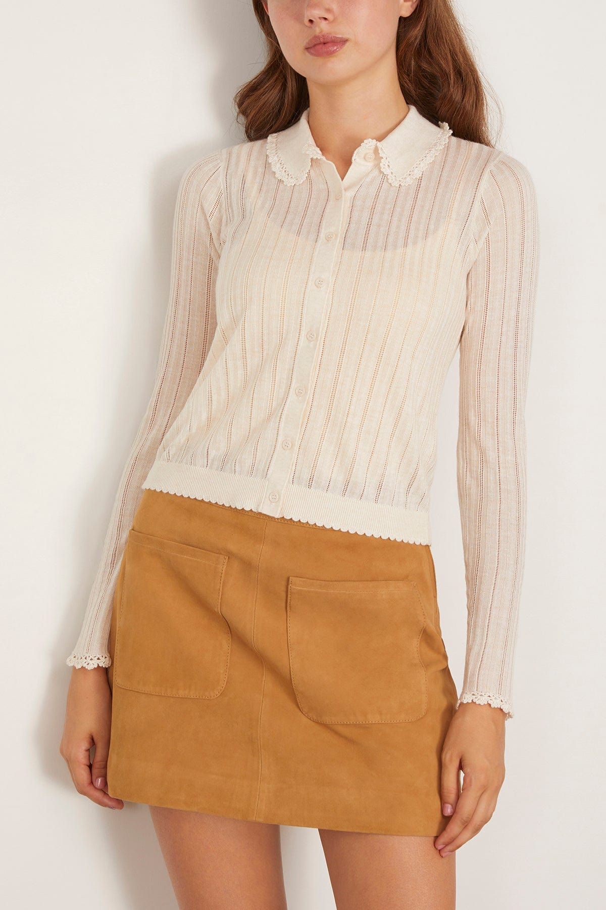 Lottie Knit Cardigan in Pristine - 3