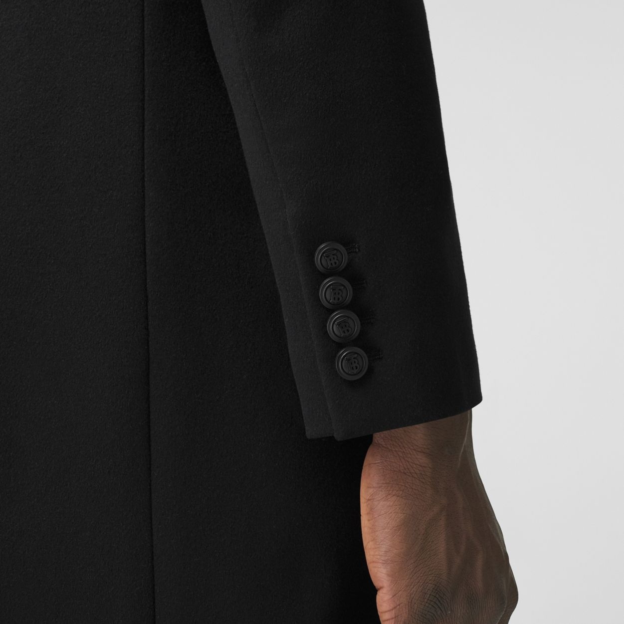 Button Detail Wool Cashmere Tailored Coat - 5