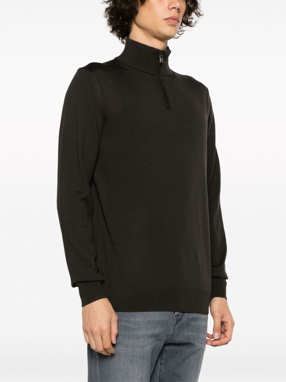 high-neck virgin wool jumper - 3