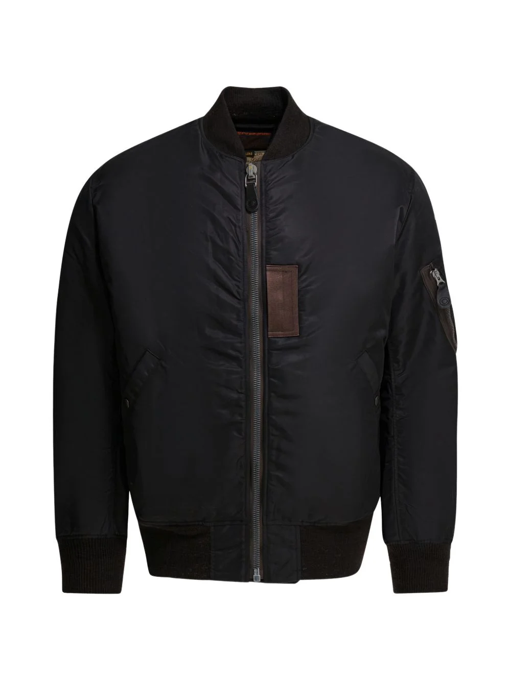 patched bomber coat - 1