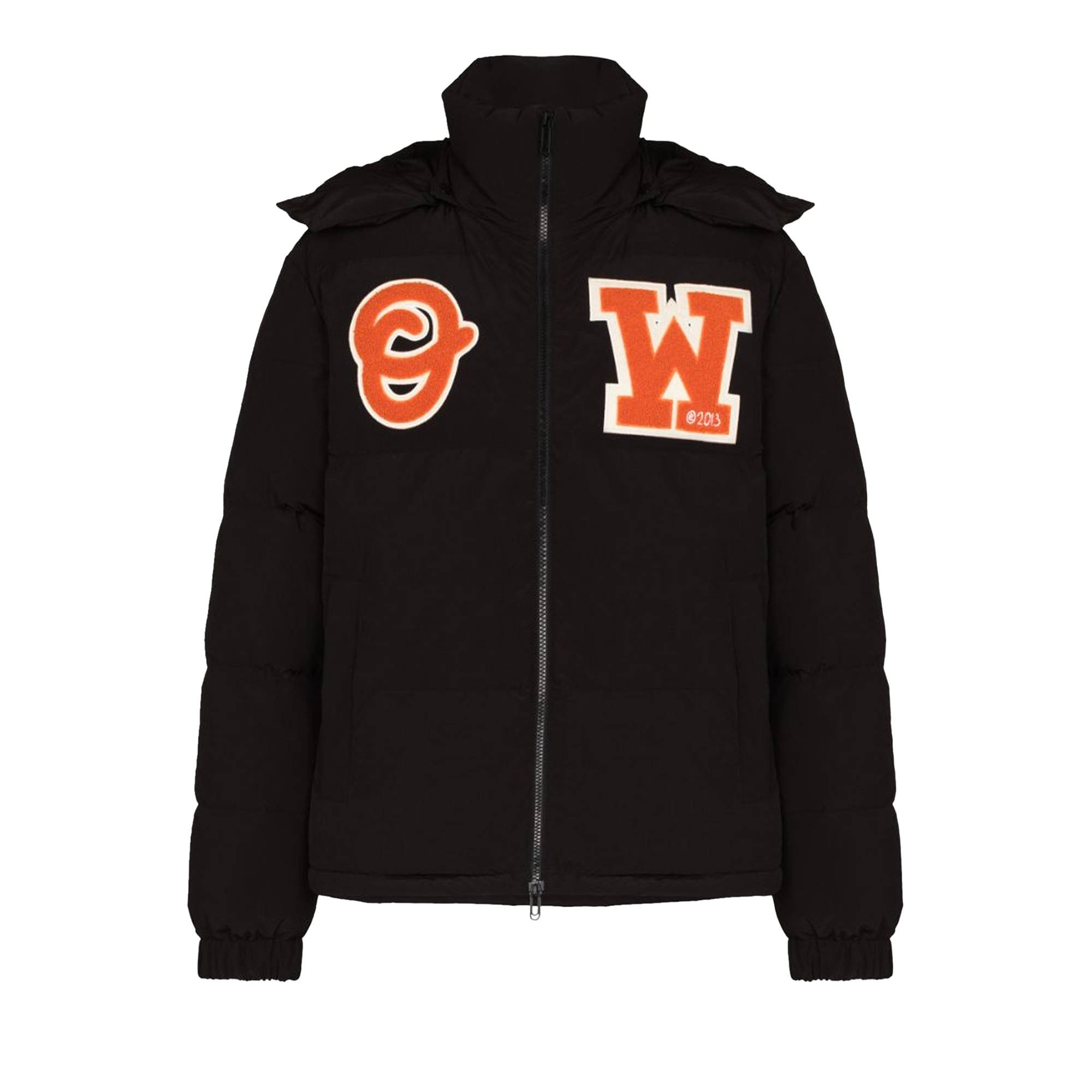Off-White Patch Puffer 'Black/Orange' - 1