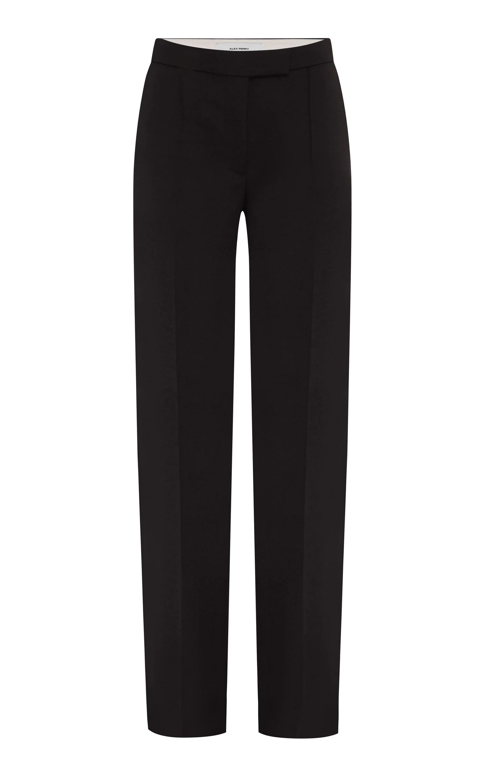 Pleated Wool Straight-Leg Pants black - 1