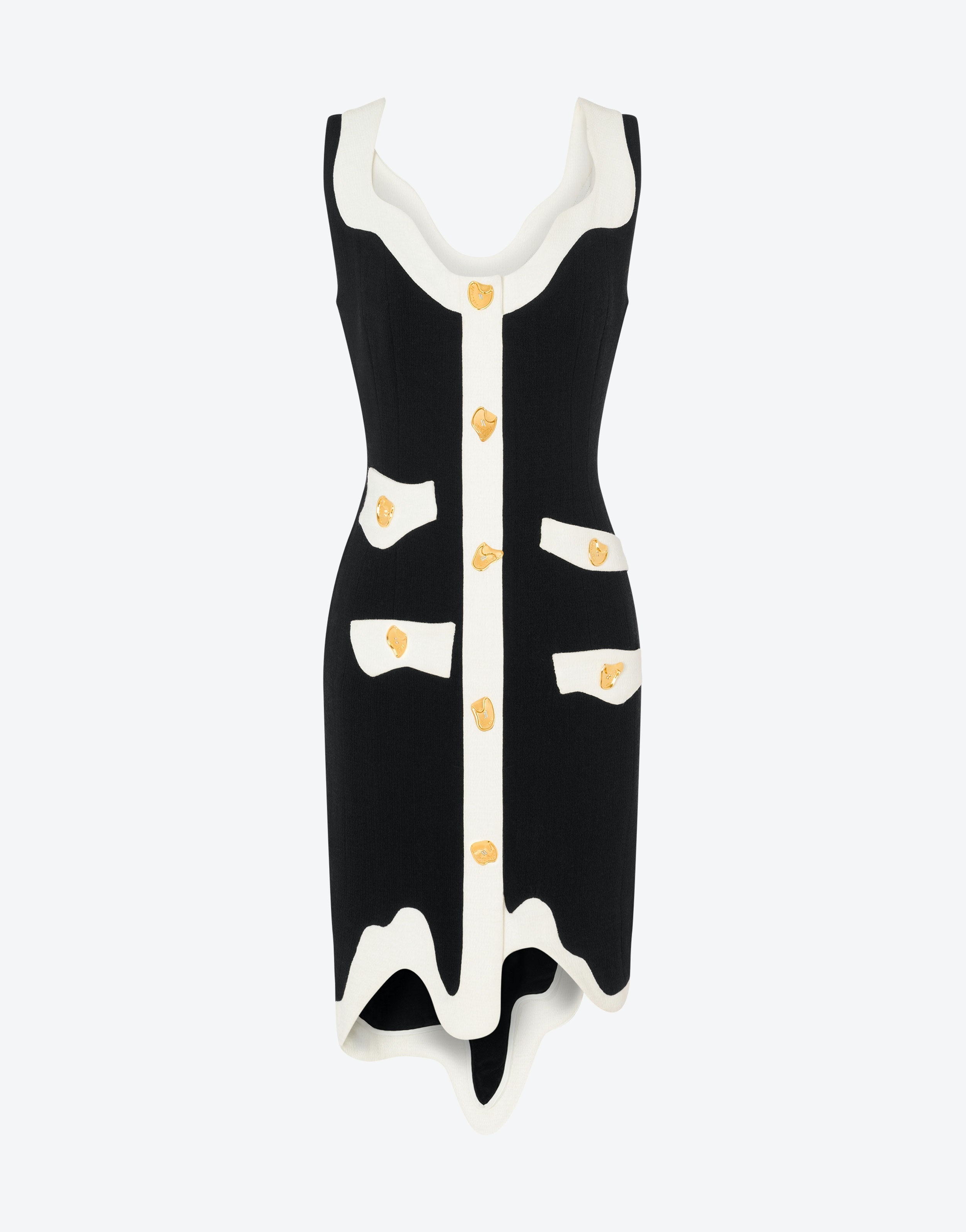 MORPHED EFFECT STRETCH CRÊPE DRESS - 1