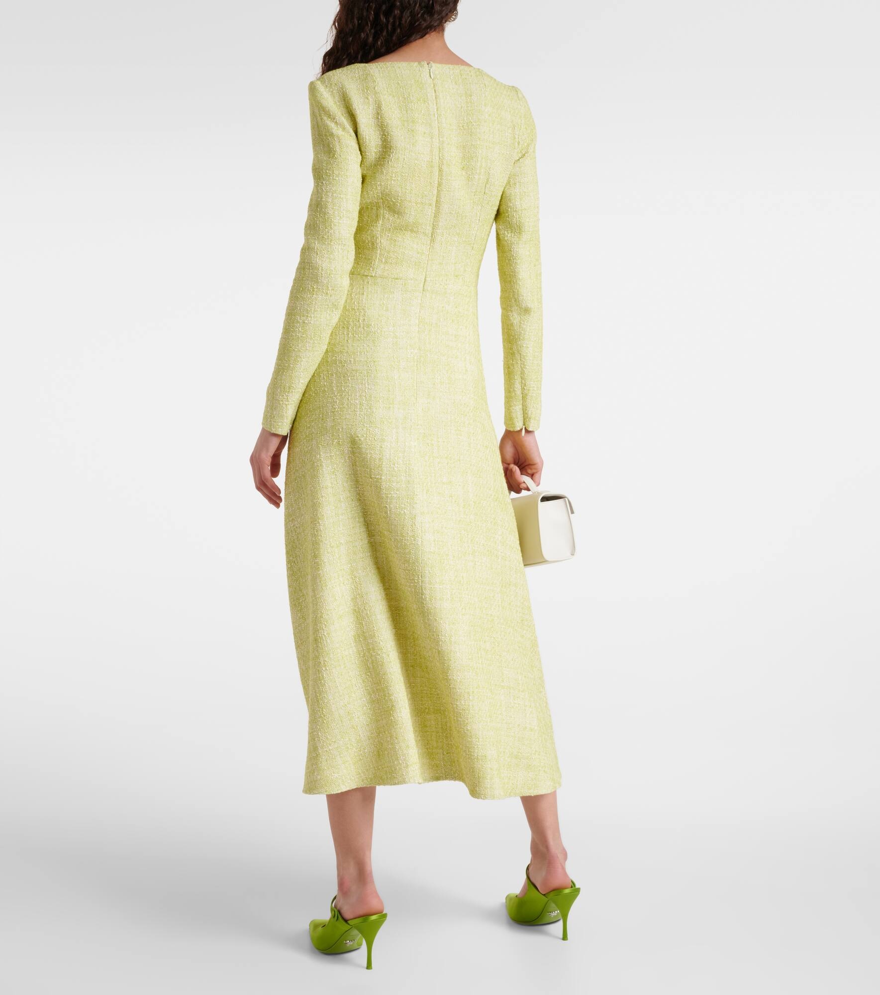 Fara cotton-blend tweed midi dress - 3
