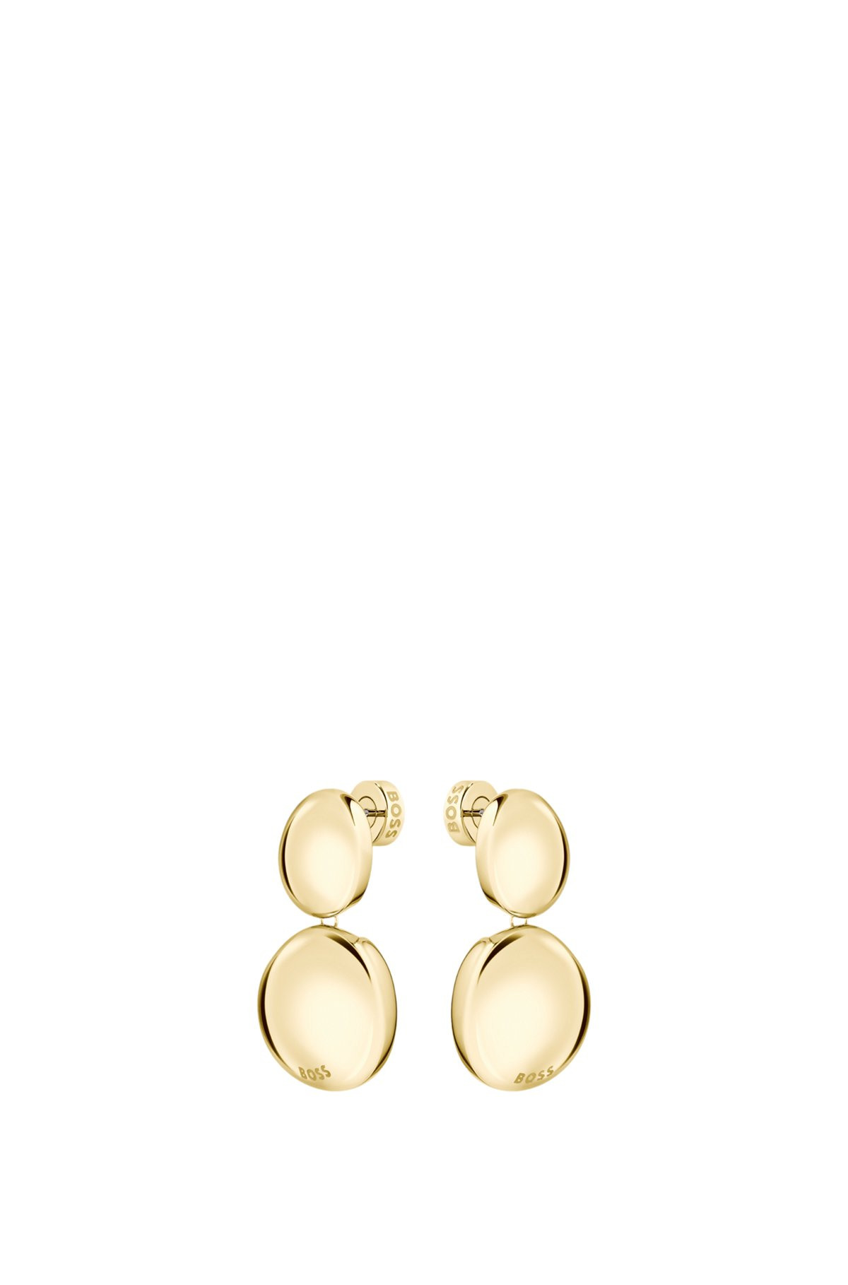 GOLD-TONE EARRINGS WITH PEBBLE STYLE - 1
