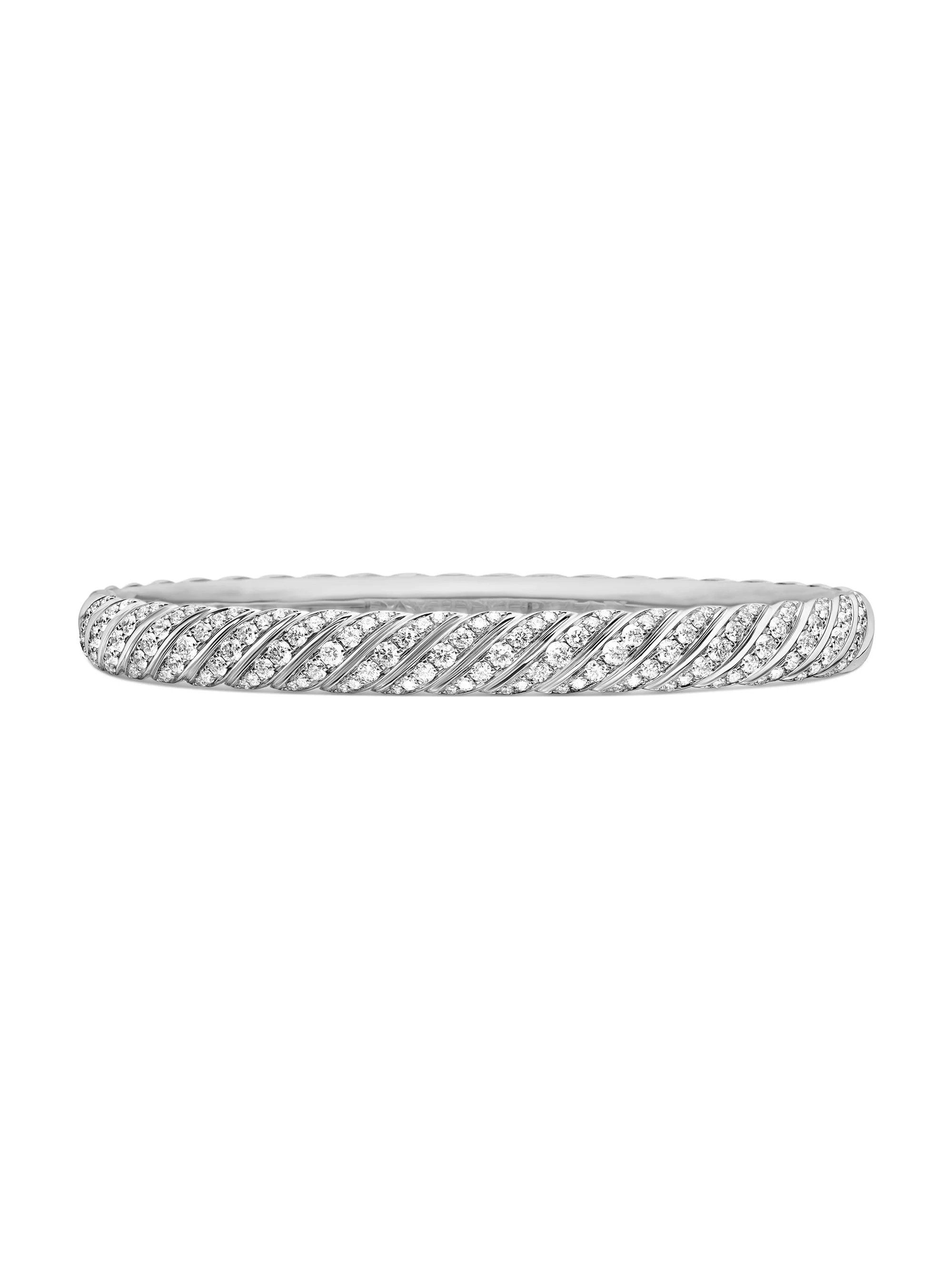 Women's Sculpted Cable Bangle Bracelet In 18K White Gold - White Gold - 1