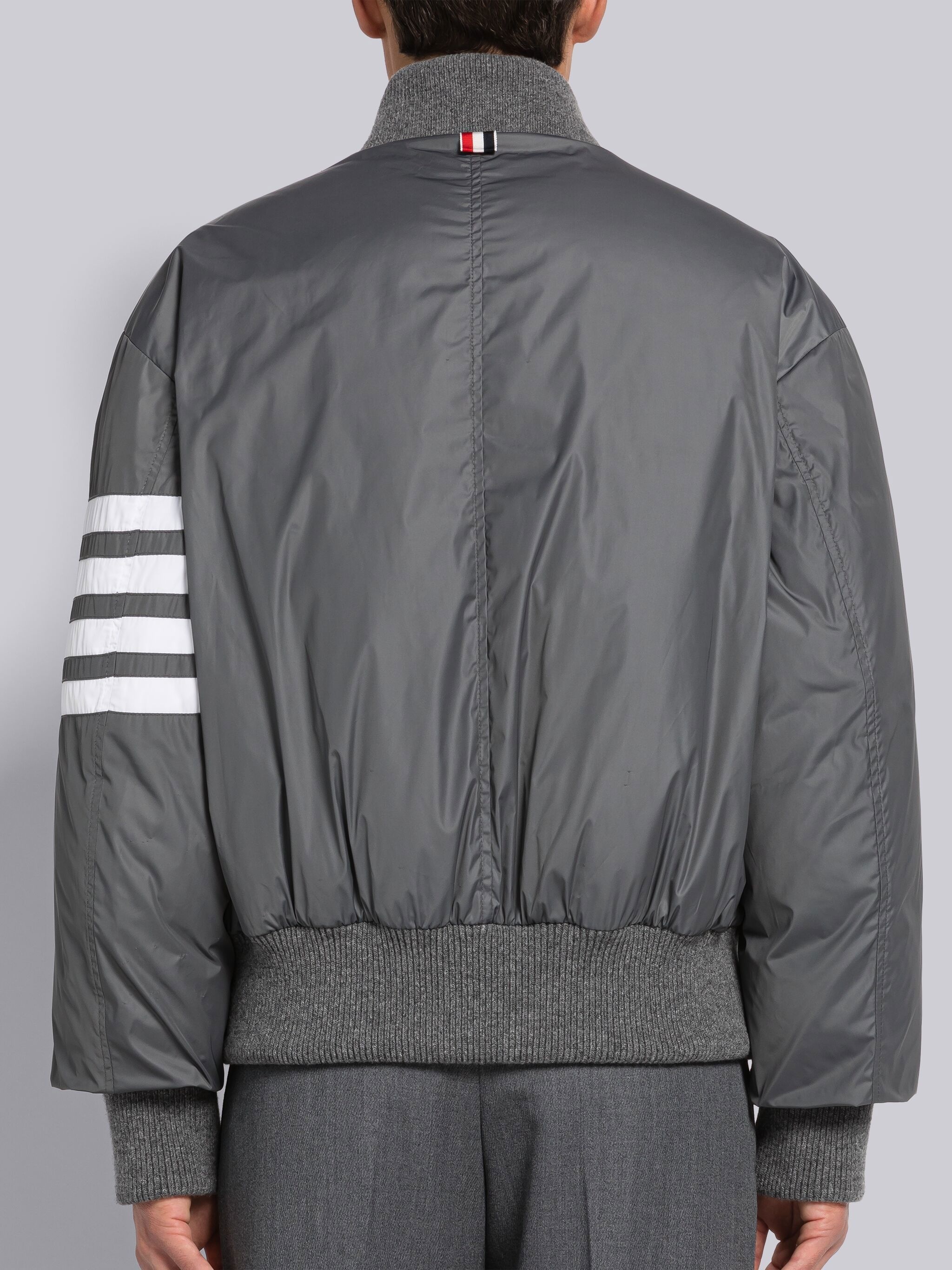 Thom Browne POLY TWILL 4-BAR OVERSIZED BLOUSON JACKET