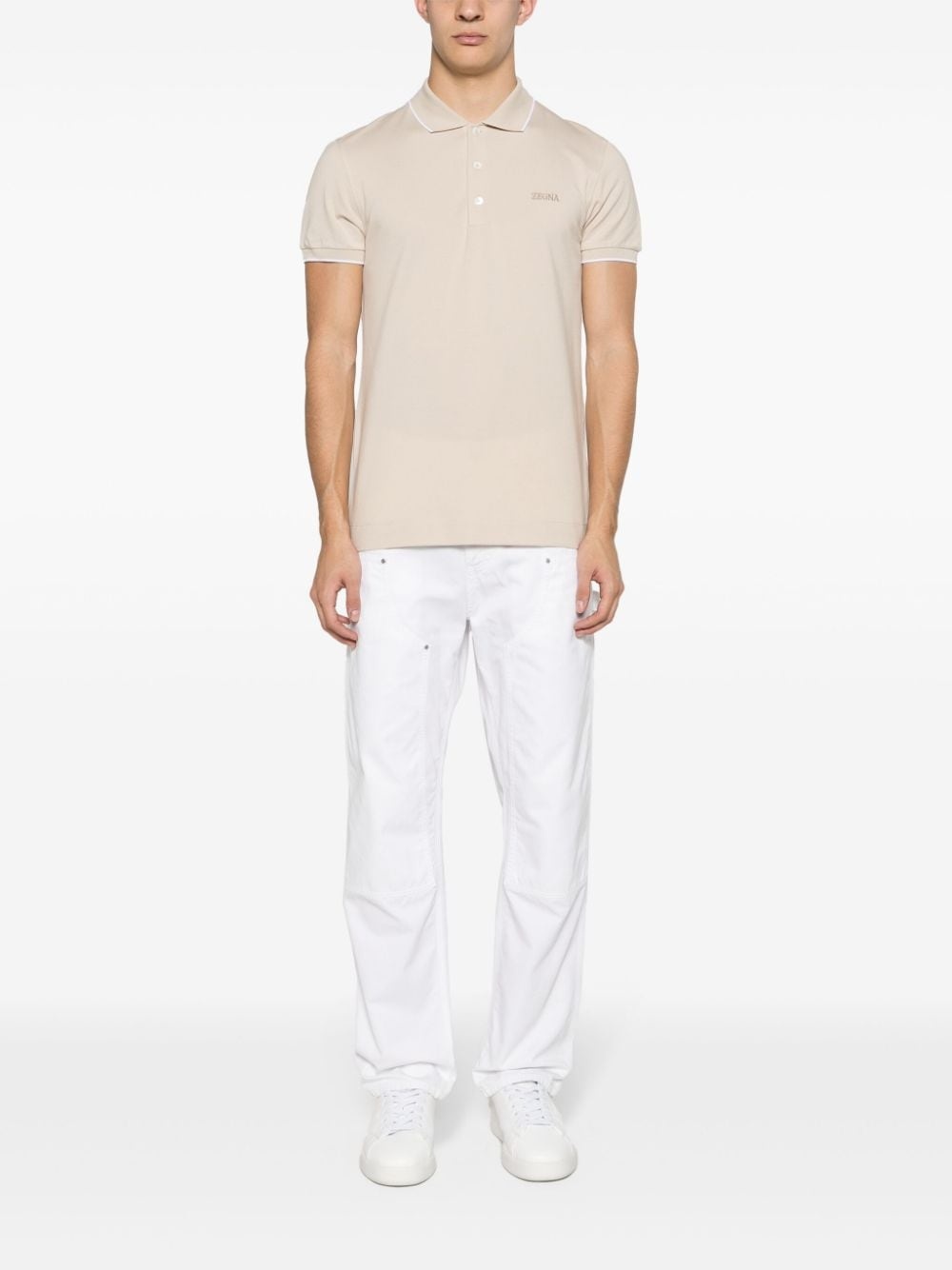 contrasting-trim piquÃ© polo shirt - 2