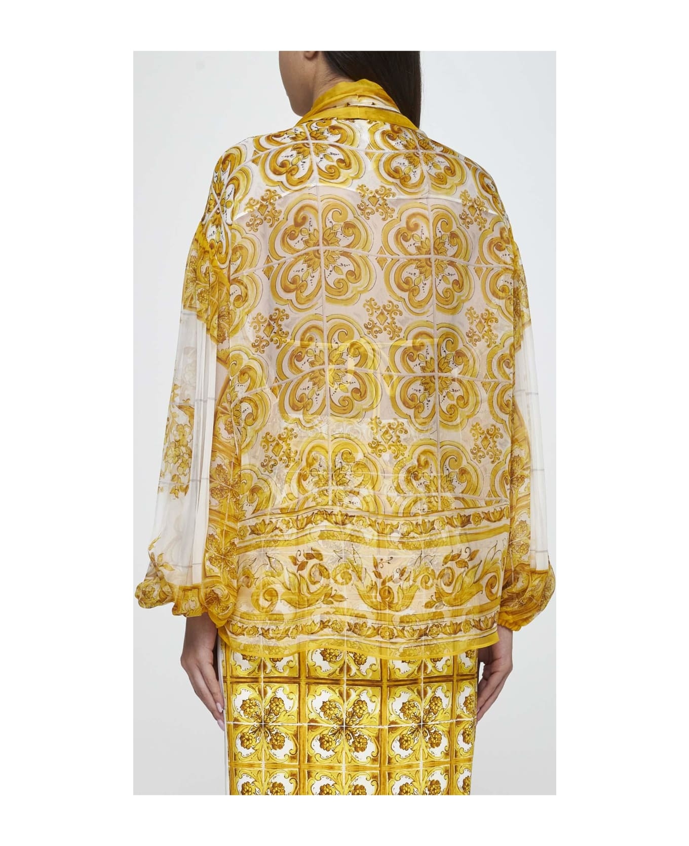 Majolica Print Silk Shirt - 4