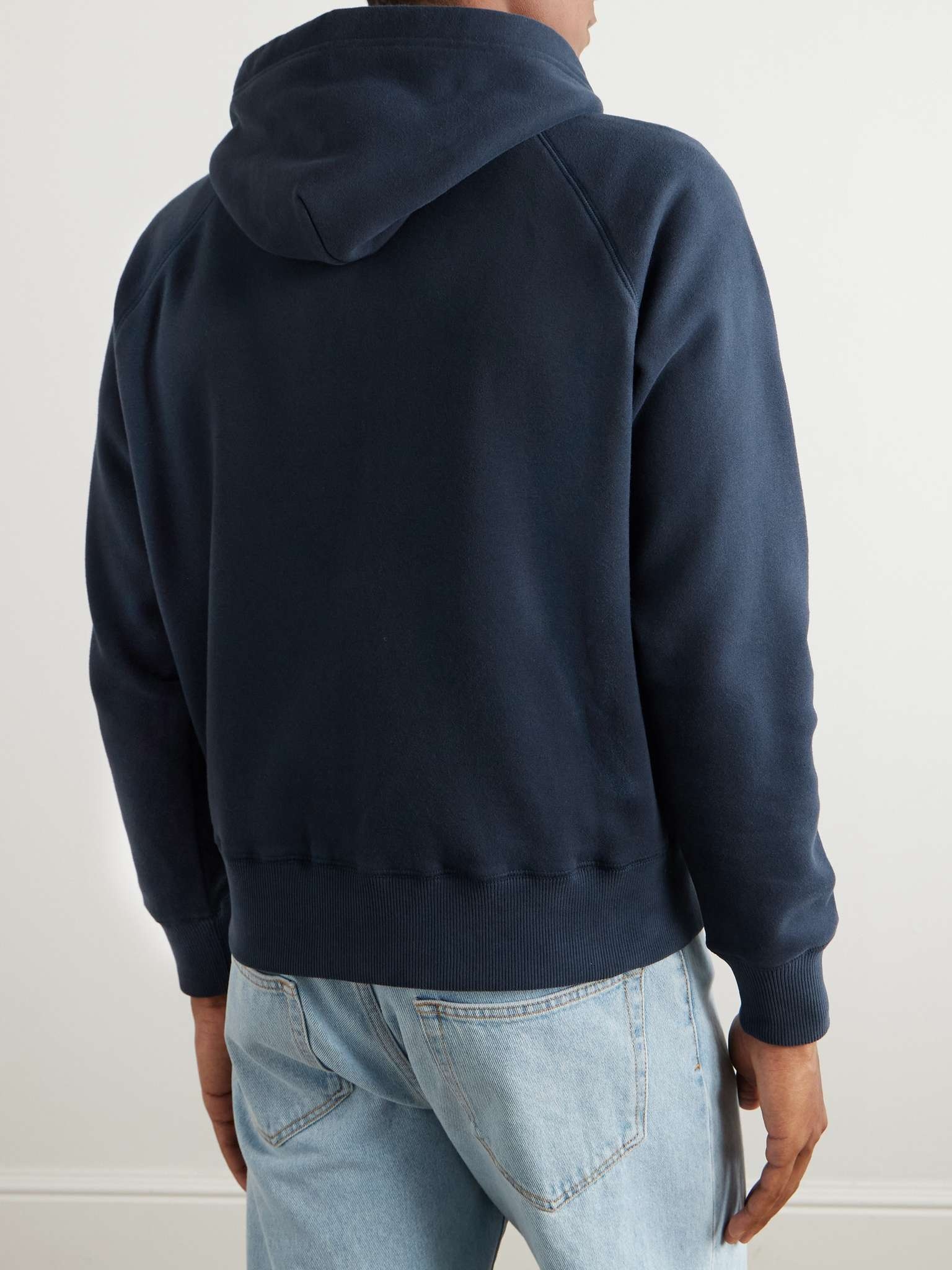 Slim-Fit Cotton-Blend Jersey Zip-Up Hoodie - 3
