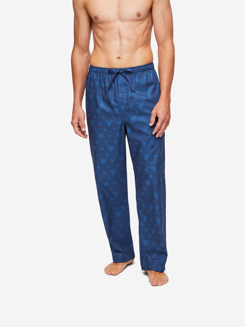 Men's Lounge Trousers Paris 24 Cotton Jacquard Navy 2