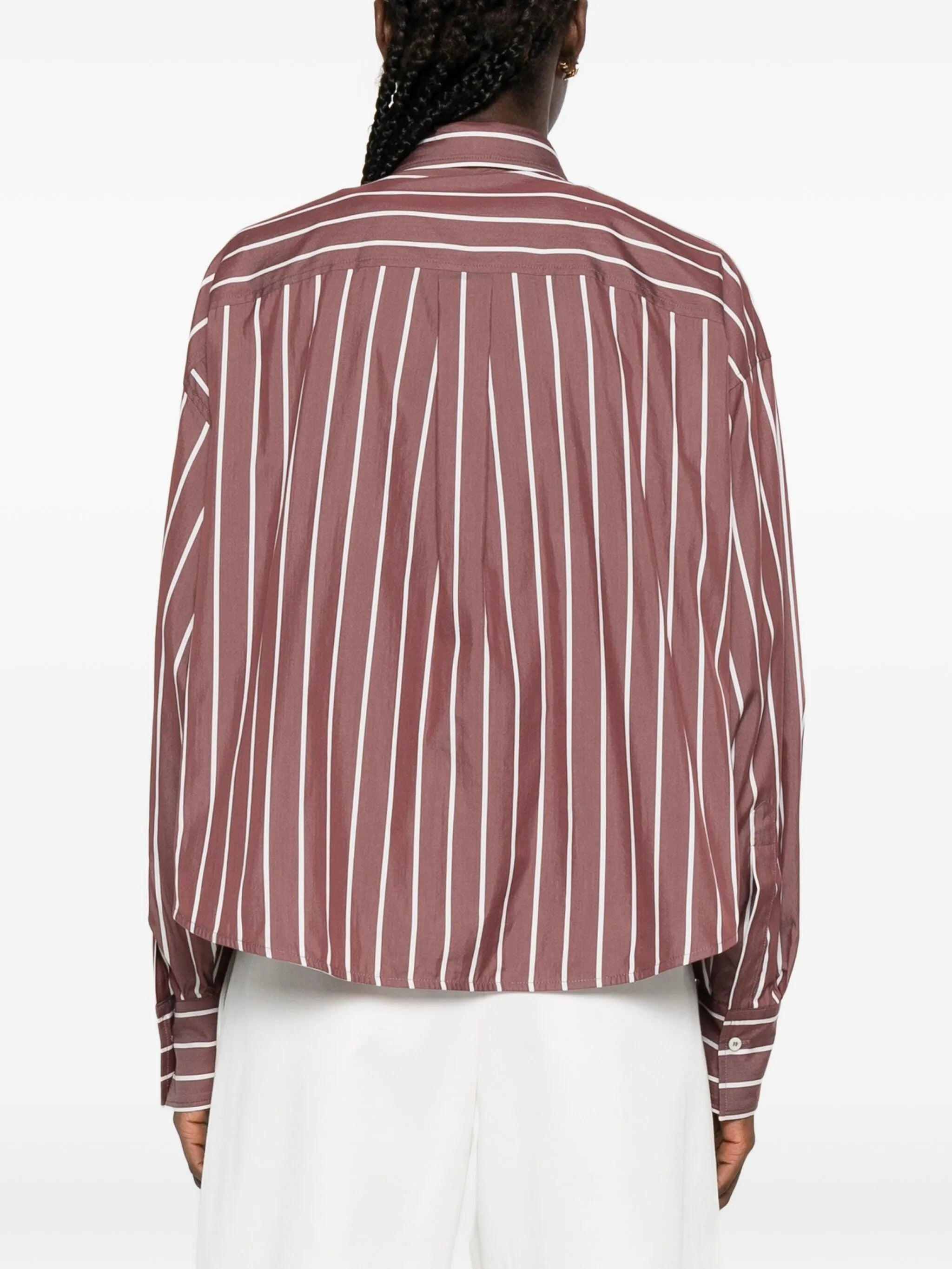 Brunello Cucinelli Striped Tie-neck Top - 4