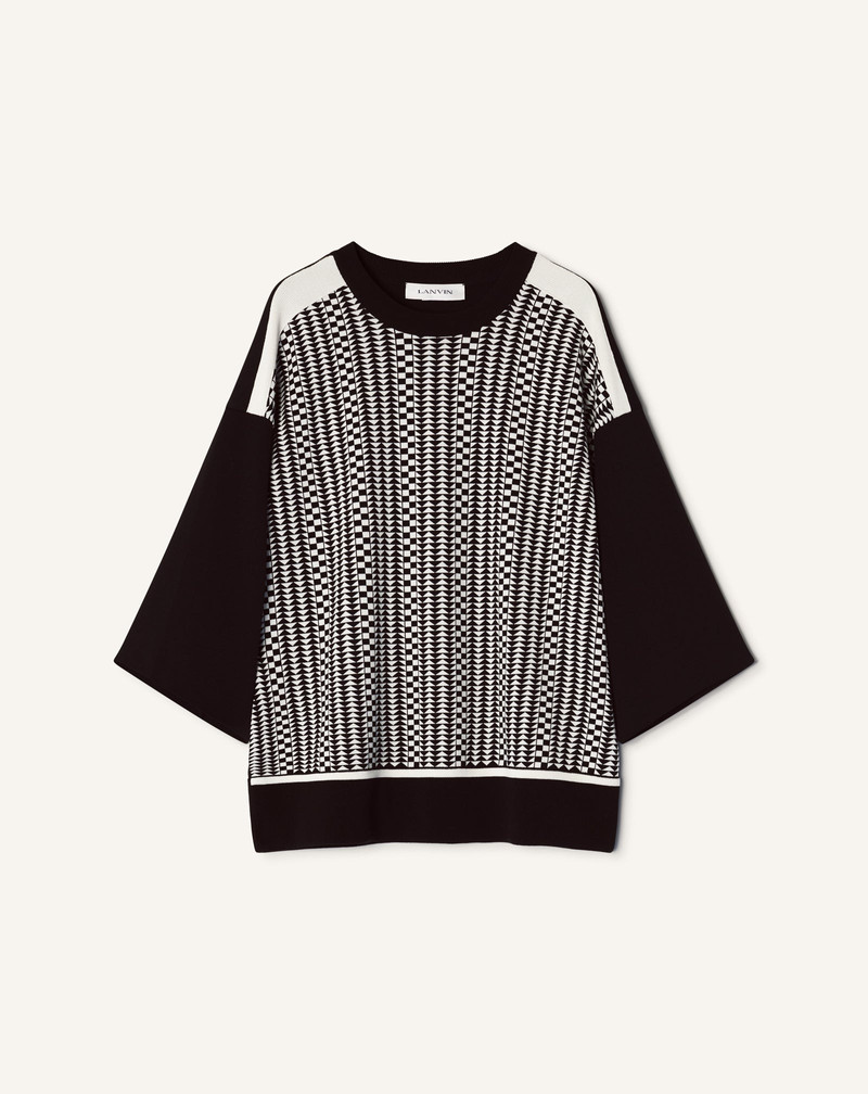 LOOSE-FIT T-SHIRT IN SILK AND COTTON JACQUARD 1