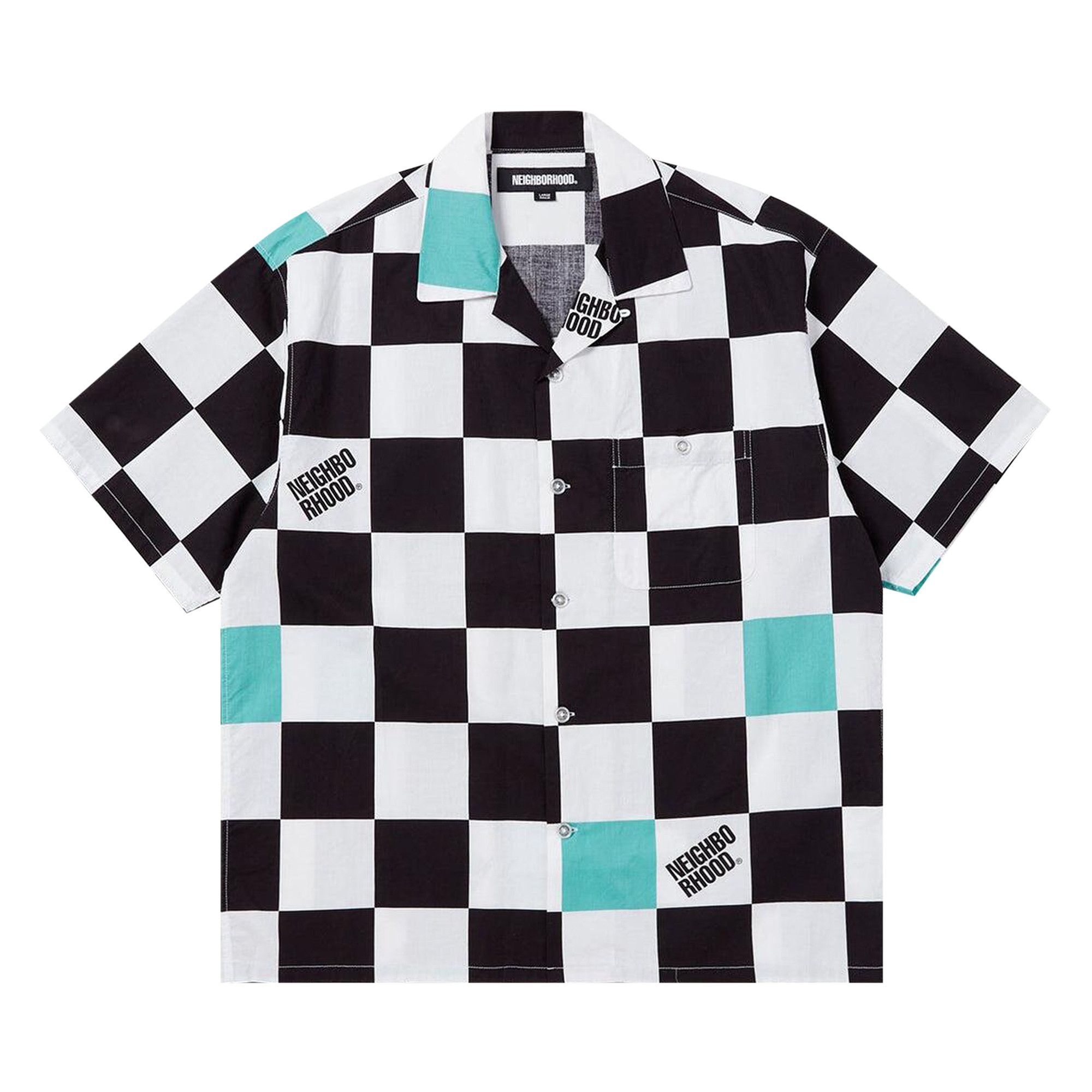 Neighborhood Checker Short-Sleeve Shirt 'Mint' - 1