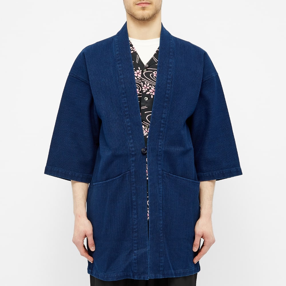 Blue Blue Japan Pure Indigo Sashiko Hanten Jacket - 4