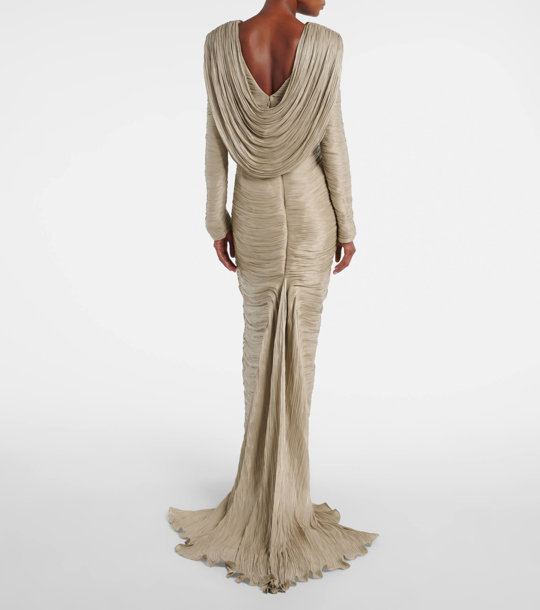 Draped pleated gown - 3